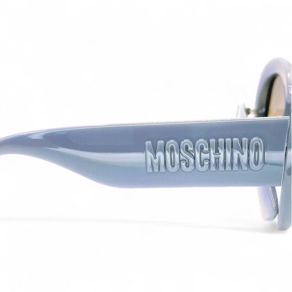 Moschino Grey Blue Periwinkle Round Sunglasses Black Lenses Boho Cottagecore main image 4